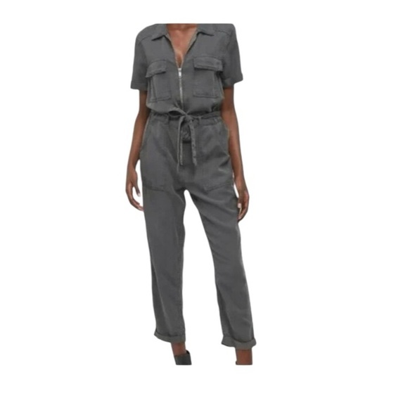 Urban Outfitters BDG Grey Lyocell Victory Zip Jumpsuit Boilersuit Women’s L - Picture 2 of 15